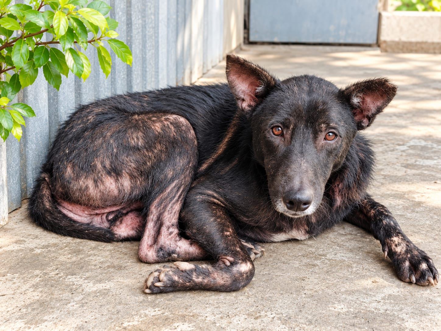 Injured rescued animal receiving care